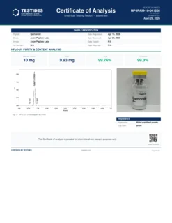 Ipamorelin COA Canada lab-tested peptide purity report
