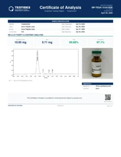 Tesamorelin COA Canada lab-tested peptide purity report