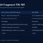 AOD-9604 vs HGH Fragment 176-191 sequence and PubChem identity comparison
